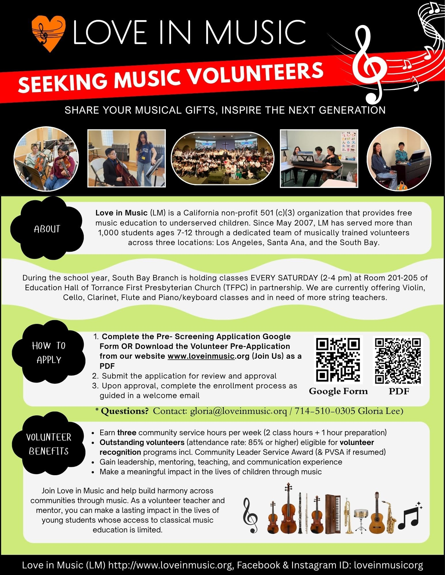 Seeking New Music Volunteers!